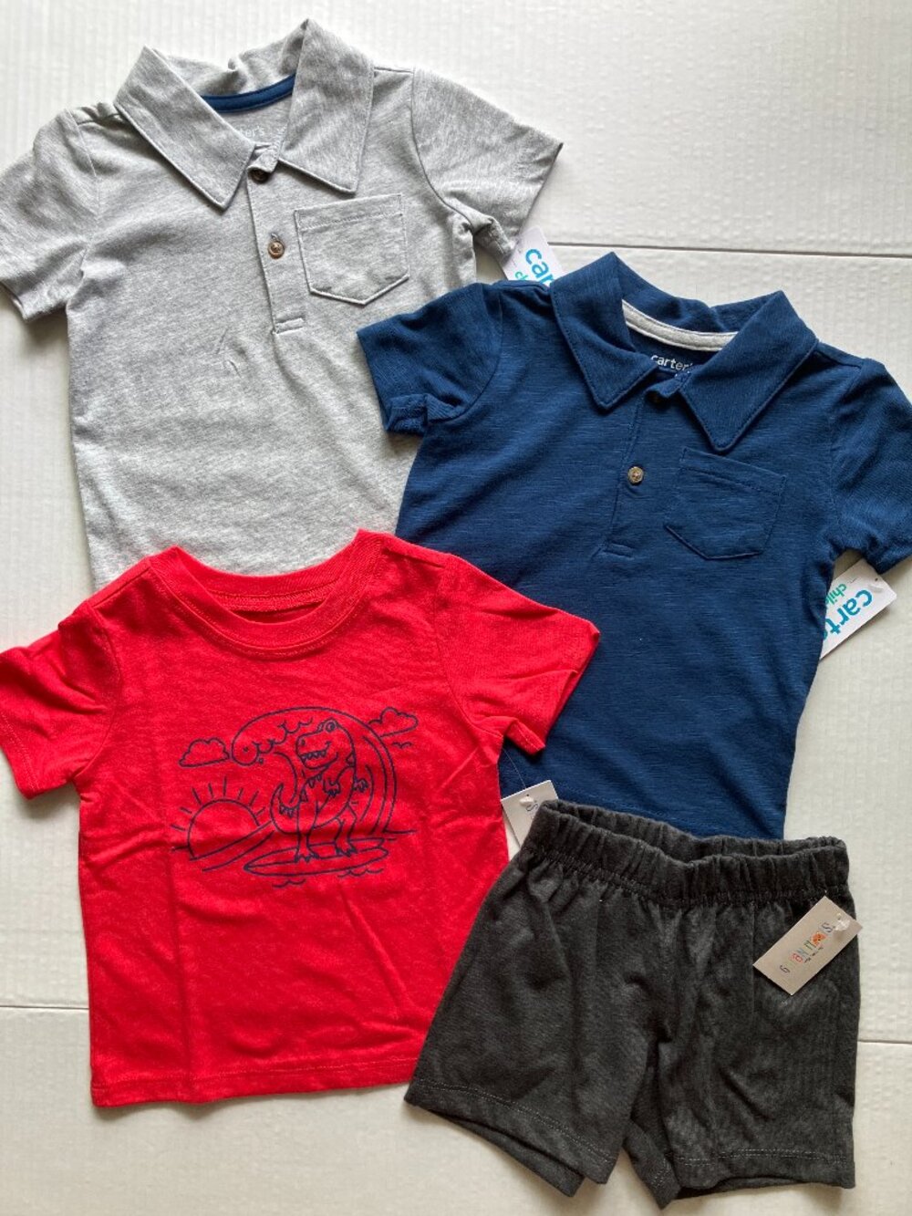12 month Carter's Polo Shirts & Garanimals t-shirt/Shorts Bundle